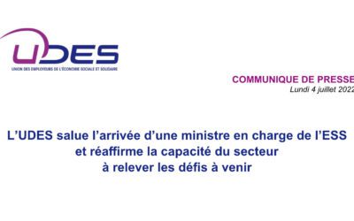 L’ UDES salue l’arrivée d’une ministre en charge de l’ESS